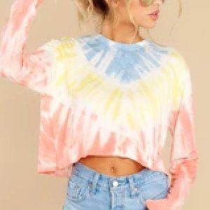 NEVER WORN women’s tie dye crop top long sleeve